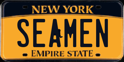 NY license plate SEAMEN