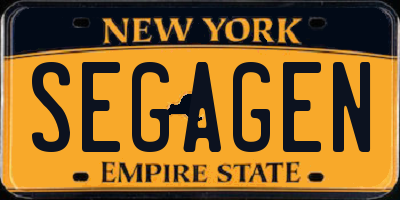NY license plate SEGAGEN