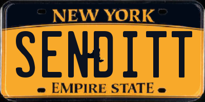 NY license plate SENDITT