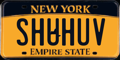 NY license plate SHUHUV