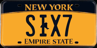 NY license plate SIX7