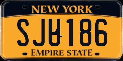 NY license plate SJU186