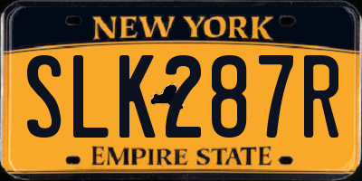 NY license plate SLK287R