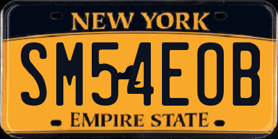NY license plate SM54EOB