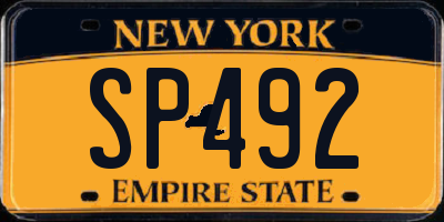 NY license plate SP492