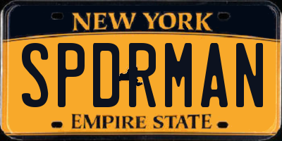 NY license plate SPDRMAN