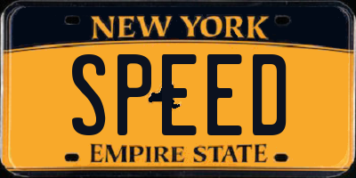 NY license plate SPEED
