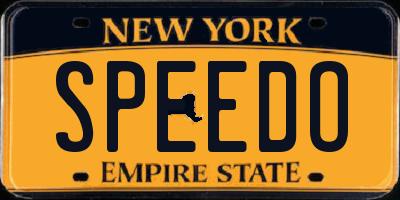 NY license plate SPEEDO
