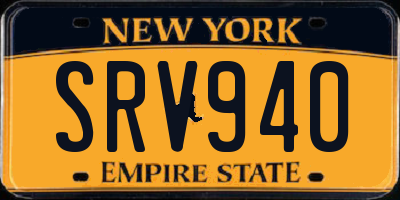NY license plate SRV940