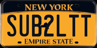 NY license plate SUB2LTT