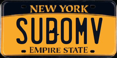 NY license plate SUDOMV