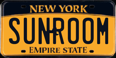 NY license plate SUNROOM