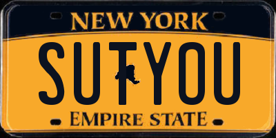 NY license plate SUTYOU