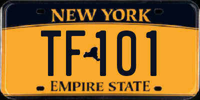 NY license plate TF101