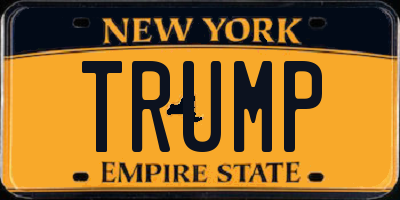 NY license plate TRUMP