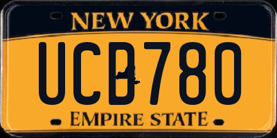 NY license plate UCD780