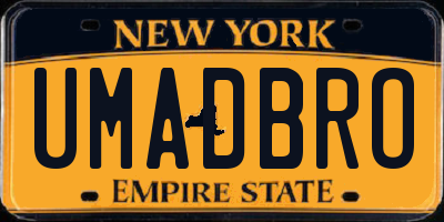 NY license plate UMADBRO
