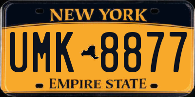 NY license plate UMK8877