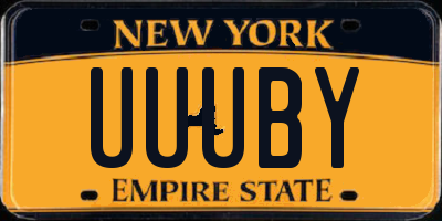 NY license plate UUUBY