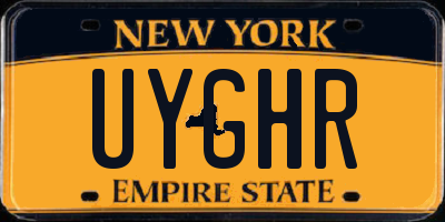 NY license plate UYGHR