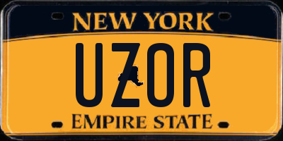 NY license plate UZOR