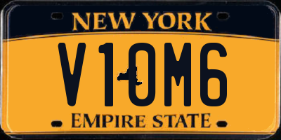 NY license plate V10M6