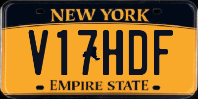 NY license plate V17HDF