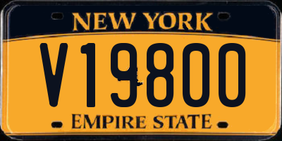 NY license plate V19800