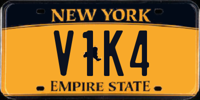 NY license plate V1K4