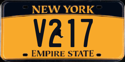 NY license plate V217