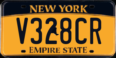 NY license plate V328CR