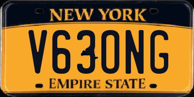 NY license plate V63ONG