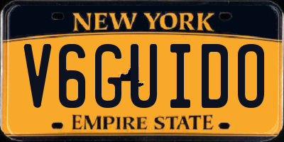 NY license plate V6GUIDO