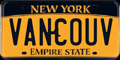 NY license plate VANCOUV