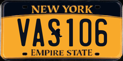 NY license plate VAS106