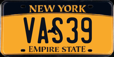 NY license plate VAS39