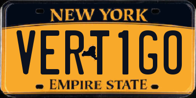 NY license plate VERT1GO