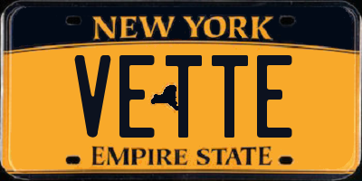 NY license plate VETTE