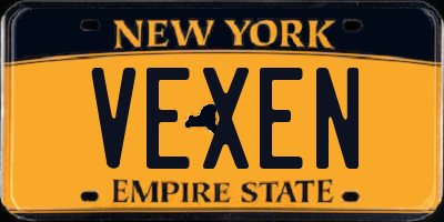 NY license plate VEXEN