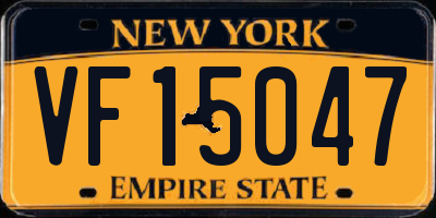 NY license plate VF15047