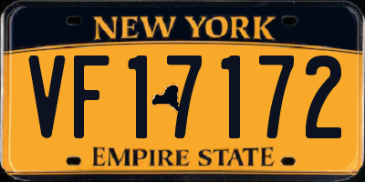 NY license plate VF17172