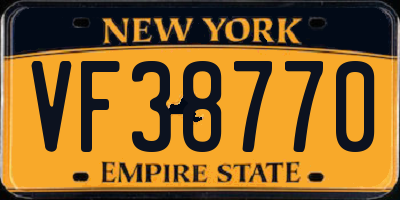 NY license plate VF38770