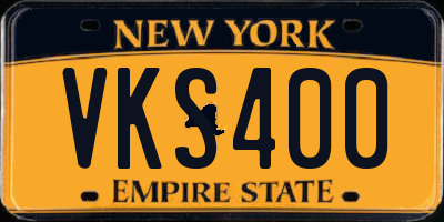 NY license plate VKS400