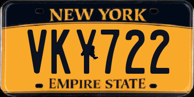 NY license plate VKY722