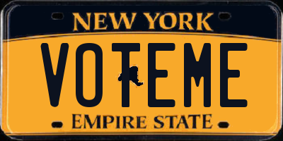 NY license plate VOTEME