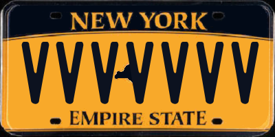 NY license plate VVVVVVV