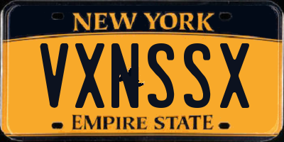 NY license plate VXNSSX