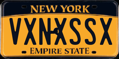 NY license plate VXNXSSX