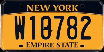 NY license plate W10782