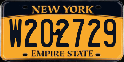 NY license plate W202729